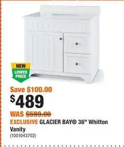 Home Depot EXCLUSIVE GLACIER BAY 36 Whitton Vanity offer
