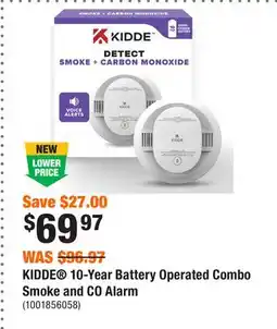 Home Depot KIDDE 10-Year Battery Operated Combo Smoke and CO Alarm offer