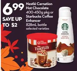 Longo's Carnation Hot Chocolate 400-450g pkg or Coffee Enhancer 828mL bottle offer