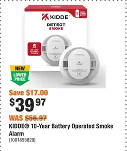 Home Depot KIDDE 10-Year Battery Operated Smoke Alarm offer