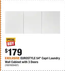 Home Depot EXCLUSIVE EUROSTYLE 54 Capri Laundry Wall Cabinet with 3 Doors offer