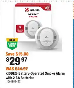 Home Depot KIDDE Battery-Operated Smoke Alarm with 2 AA Batteries offer