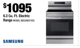 Home Depot 6.3 Cu. Ft. Electric range offer