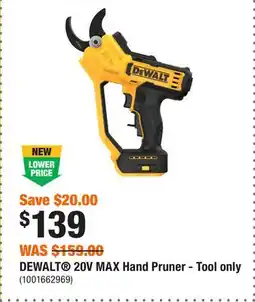 Home Depot DEWALT 20V MAX Hand Pruner - Tool only offer