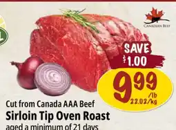 Farm Boy Cut from Canada AAA Beef Sirloin Tip Oven Roast offer