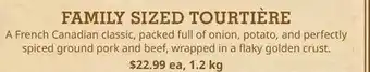 Farm Boy FAMILY SIZED TOURTIÈRE offer