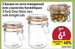 Sushi Shop 3 Pack Clear Glass Jars with Airtight Lids offer