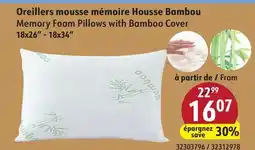 Sushi Shop Memory Foam Pillows with Bamboo Cover offer
