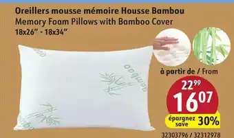 Sushi Shop Memory Foam Pillows with Bamboo Cover offer