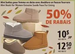 Sushi Shop Mini Boots for Women Genuine Suede Faux Fur Lining offer