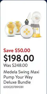 Walmart Medela Swing Maxi Pump Your Way Deluxe Bundle offer