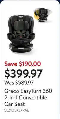 Walmart Graco EasyTurn 360 2-in-1 Convertible Car Seat offer