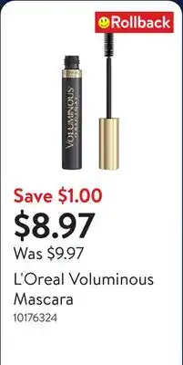 Walmart L'Oreal Voluminous Mascara offer