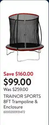 Walmart TRAINOR SPORTS 8FT Trampoline & Enclosure offer
