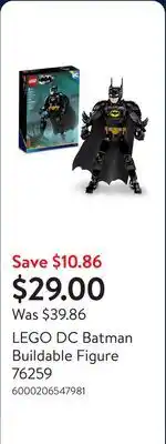 Walmart LEGO DC Batman Buildable Figure 76259 offer
