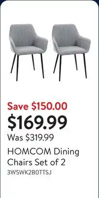 Walmart HOMCOM Dining Chairs Set of 2 offer