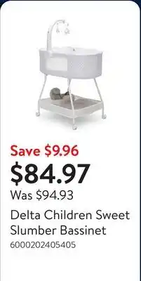 Walmart Delta Children Sweet Slumber Bassinet offer