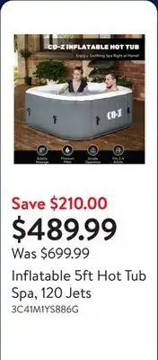 Walmart Inflatable 5ft Hot Tub Spa, 120 Jets offer
