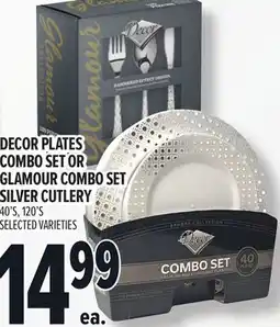 Metro DECOR PLATES COMBO SET OR GLAMOUR COMBO SET SILVER CUTLERY offer