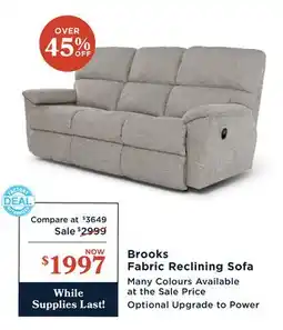 La Z Boy Brooks Fabric Reclining Sofa offer