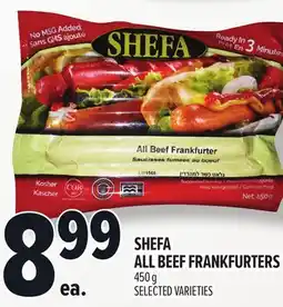 Metro SHEFA ALL BEEF FRANKFURTERS offer
