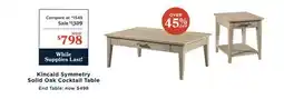 La Z Boy Kincaid Symmetry Solid Oak Cocktail Table offer
