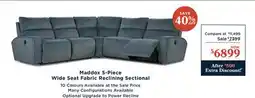 La Z Boy Maddox 5-Piece Wide Seat Fabric Reclining Sectional offer