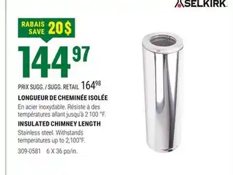 BMR LONGUEUR DE CHEMINÉE ISOLÉE offer