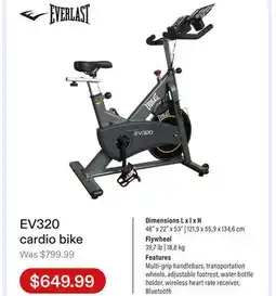 Club Piscine EV320 cardio bike offer