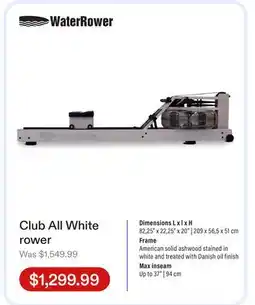 Club Piscine Club All White rower offer