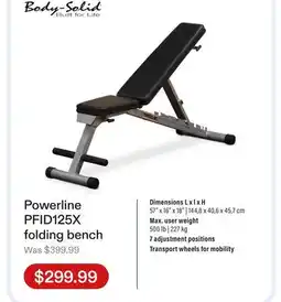 Club Piscine Powerline PFID125X folding bench offer