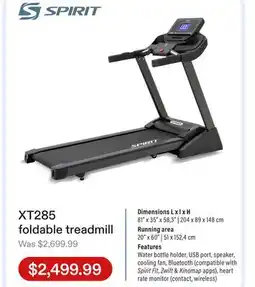 Club Piscine XT285 foldable treadmill offer