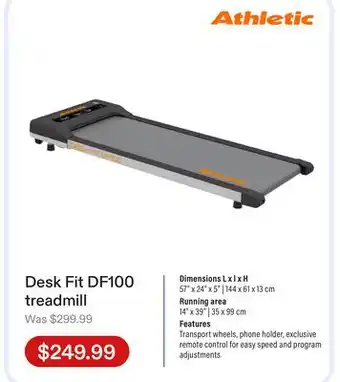 Club Piscine Desk Fit DF100 treadmill offer