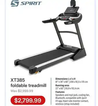 Club Piscine XT385 foldable treadmill offer