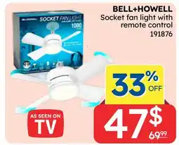 Rossy BELL + HOWELL Socket fan light with remote control offer