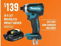 Canac 18 V LXT Brushless Impact Driver offer
