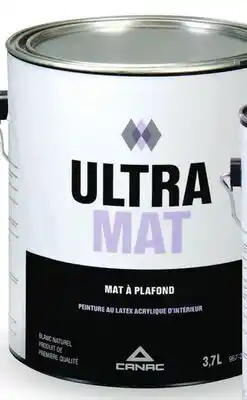 Canac UltraMat Ceiling Latex Paint Natural White 3.7 L offer