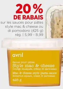 Avril Sauces pour pates style mac & cheese ou di pomodoro offer