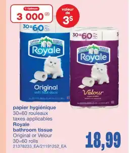 Wholesale Club papier hygiénique, 30=60 rouleaux offer