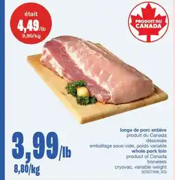 Wholesale Club LONGE DE PORC ENTIÈRE offer