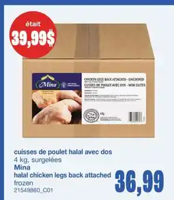 Wholesale Club CUISSES DE POULET HALAL AVEC DOS 4 KG offer