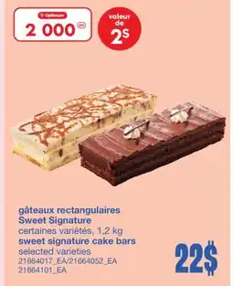 Wholesale Club GÂTEAUX RECTANGULAIRES SWEET SIGNATURE, 1,2 KG offer