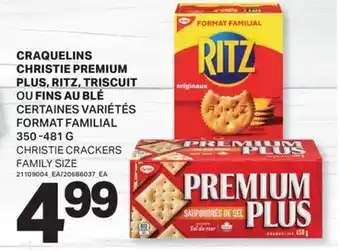 L'Intermarché CRAQUELINS PREMIUM PLUS, RITZ, TRISCUIT | CRACKERS FAMILY SIZE, 350 -481 G offer