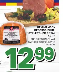 L'Intermarché DEMI JAMBON DÉSOSSÉ, FUMÉ, STYLE TOUPIE | BONELESS HALF HAM, SMOKED, TOUPIE-STYLE, 1,4 KG offer