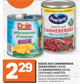 L'Intermarché SAUCE AUX CANNEBERGES, 348 ML OU ANANAS, 398 ML | CRANBERRY SAUCE OR PINEAPPLE offer