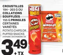 L'Intermarché CROUSTILLES, 194 - 203 G OU COLLATIONS SOUFFLÉES,155 G | POTATO CHIPS OR PUFFED SNACKS offer