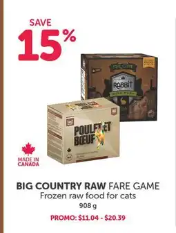 Mondou BIG COUNTRY RAW FARE GAME Frozen raw food for cats offer