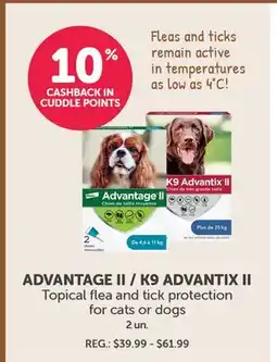 Mondou ADVANTAGE II / K9 ADVANTIX II Topical flea and tick protection for cats or dogs offer