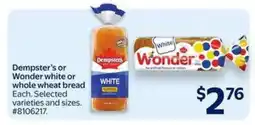 Walmart Dempster's or Wonder White or Whole Wheat Bread offer