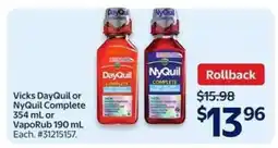 Walmart Vicks DayQuil or NyQuil Complete offer